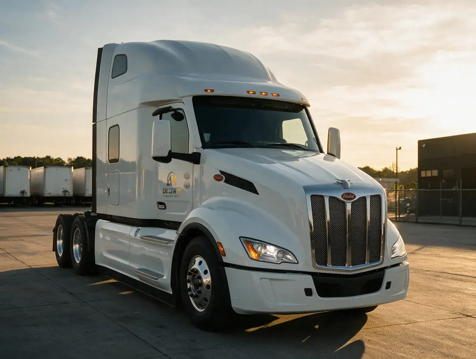Delta M Freight sleeper truck parked at the terminal