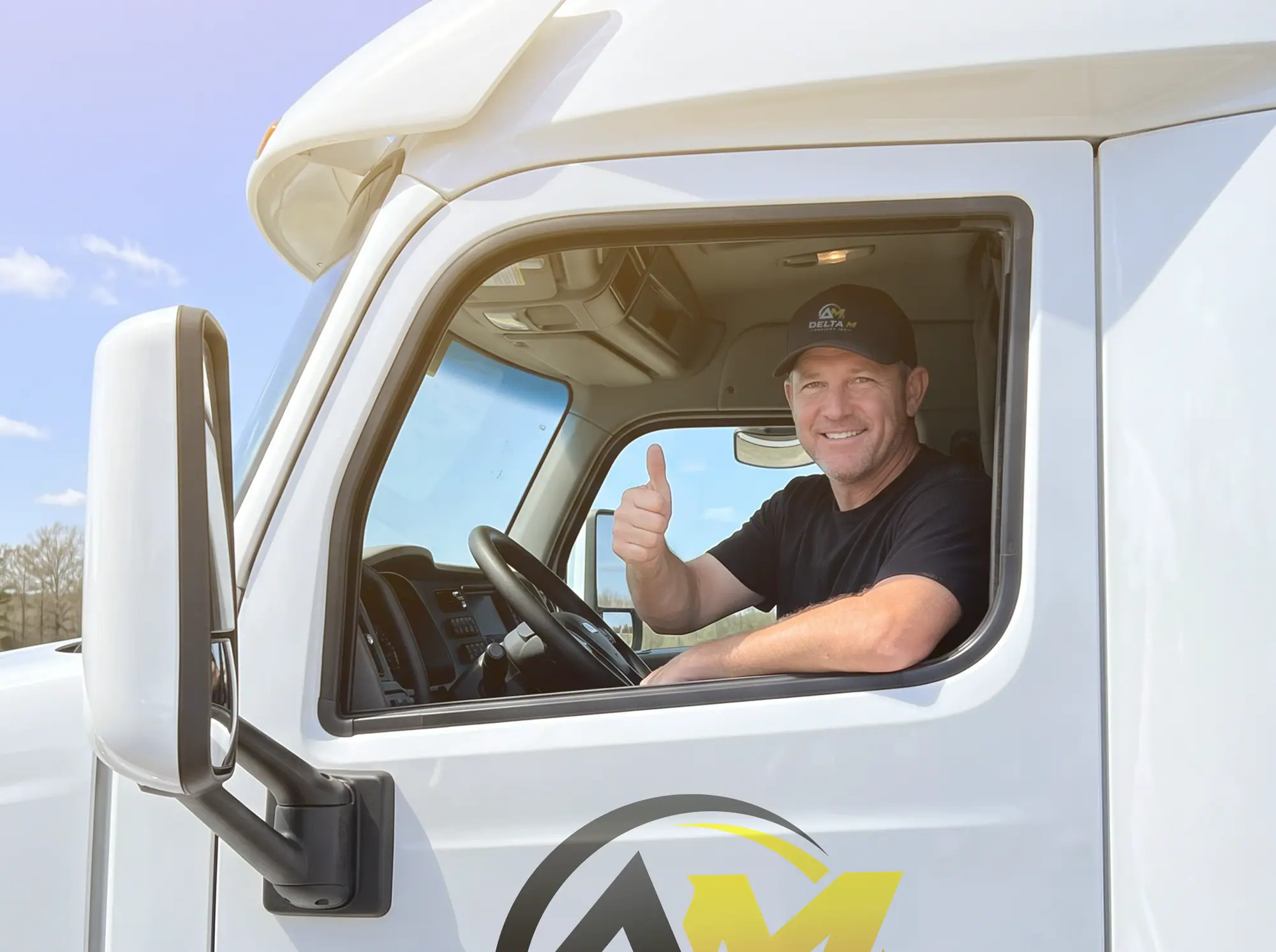Owner operator running a pre-trip inspection